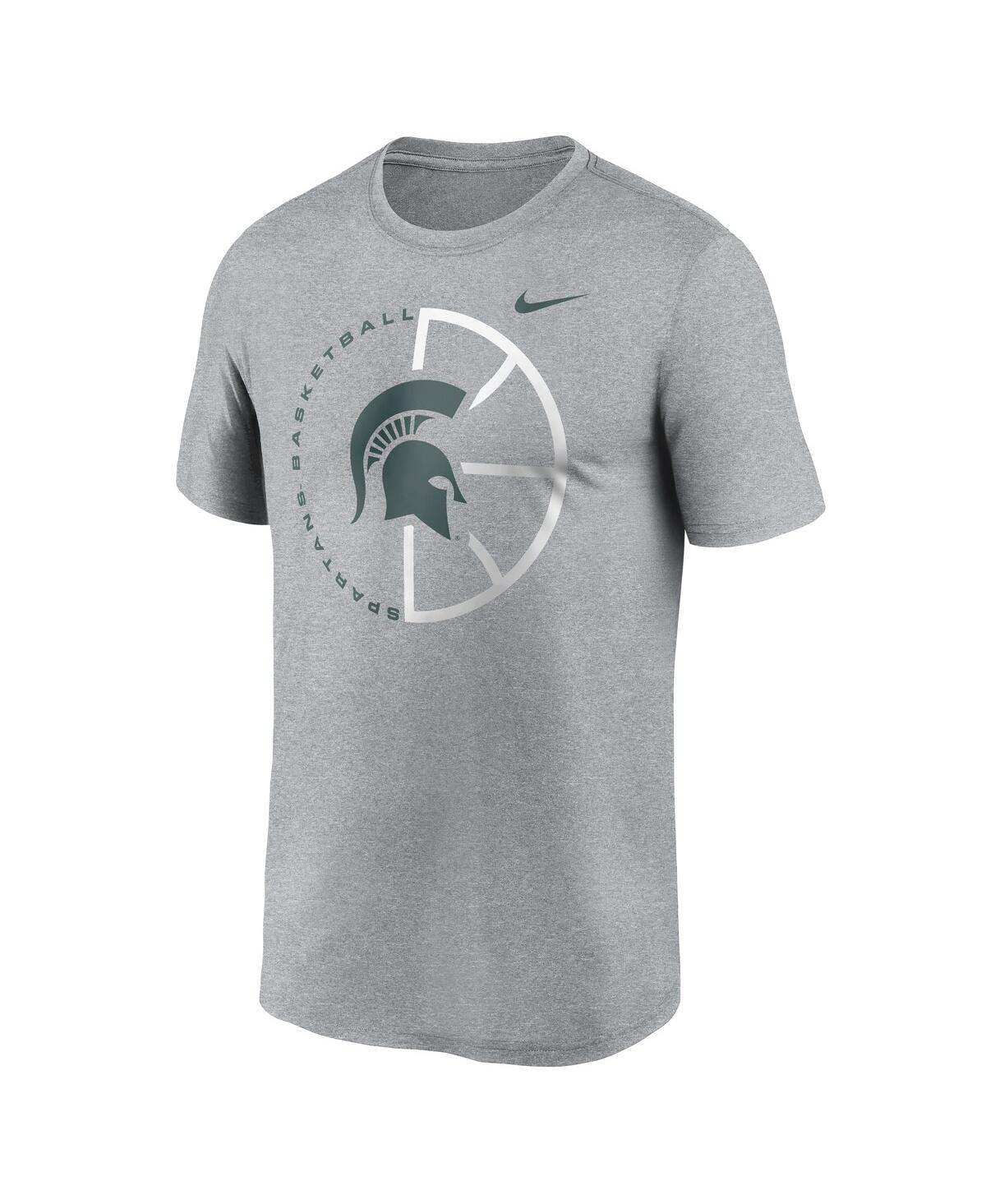 NIKE MEN'S HEATHER GRAY MICHIGAN STATE SPARTANS LEGEND BASKETBALL ICON PERFORMANCE T-SHIRT