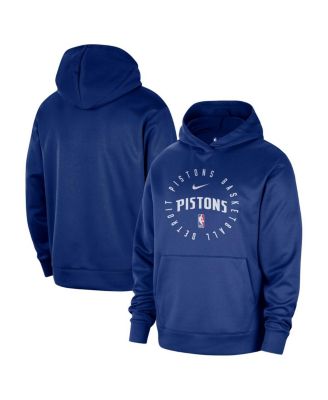 Nike - Men's Blue Detroit Pistons 2024/25 Spotlight On-Court Practice Performance Pullover Hoodie