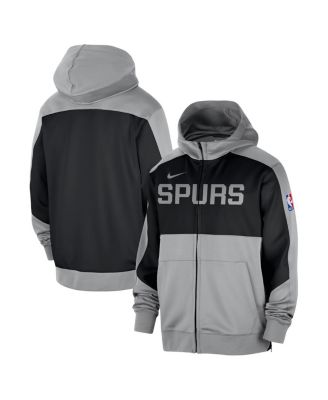 Nike - Men's Silver San Antonio Spurs Authentic On-Court Showtime Performance Full-Zip Hoodie