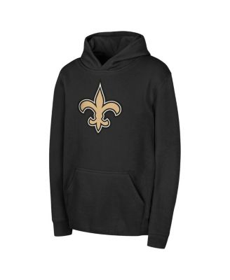 Outerstuff - Big Boys and Girls Black New Orleans Saints Team Logo Pullover Hoodie