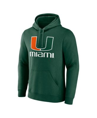 Men's Green Miami Hurricanes Team Lockup Pullover Hoodie