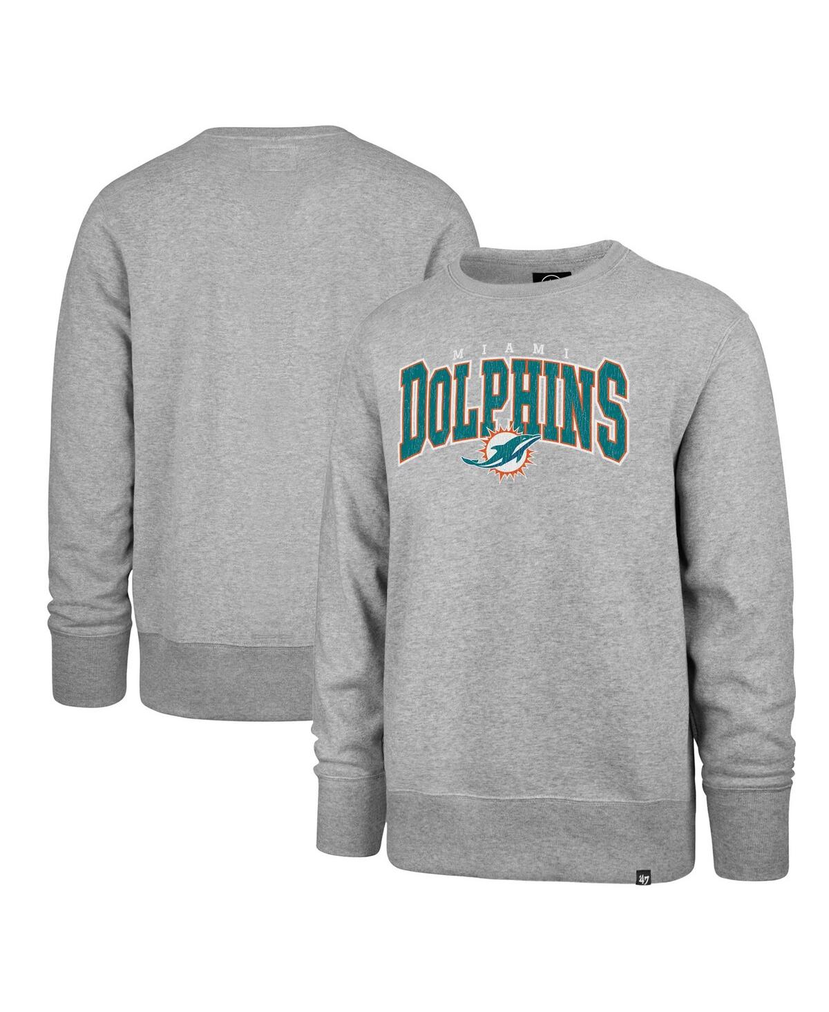 Men's Gray Miami Dolphins Varsity Block Headline Pullover Sweatshirt - Gray