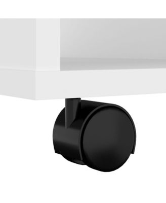 Rolling Cabinet White 23.6"x20.9"x28.3" Engineered Wood