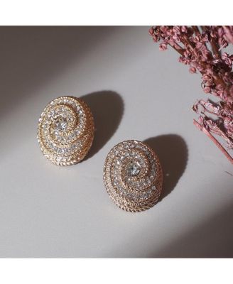 Crystal Swirl Stud Earrings