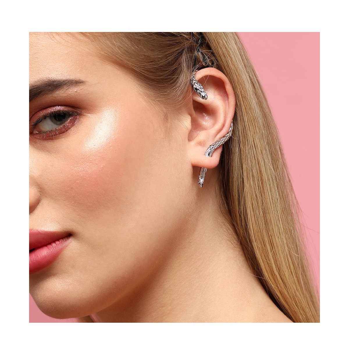 Sohi Party Cuff Earrings In Silver