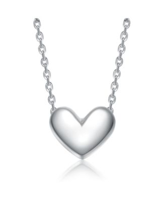 Minimalist Heart Pendant Necklace in White Gold Plated, 14K Gold Plated, or 18K Rose Gold Plated