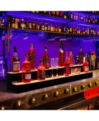 48-Inch LED Acrylic Wine Display Rack - Remote Control, App-Controlled, Home Bar Accessories, Modern Design, and Party Wine Display