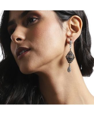 Crystal Rhombus Drop Earrings