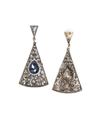 Triangle Filigree Drop Earrings