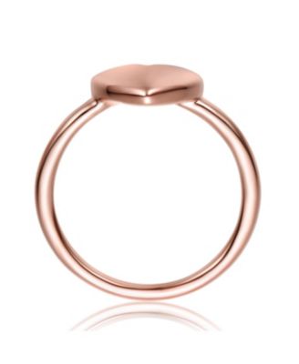 Minimalist Heart-Shaped Band Ring in White Gold Plated, 14K Gold Plated, or 18K Rose Gold Plated