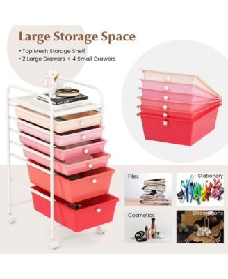 6 Drawer Rolling Storage Cart Scrapbook Paper Office Organizer