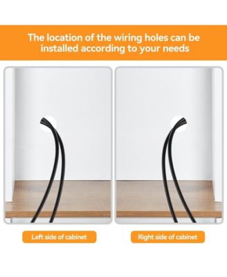 Farmhouse Bar Wine Cabinet with Sliding Barn Doors, Coffee Liquor Cabinets with Storage Shelves and Glasses Rack for Kitchen, Dining Room