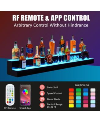 60-Inch Acrylic LED Wine Display Rack - Remote Control, App-Controlled, Modern Design, Two-Step Shelf, and Home Bar Accessory