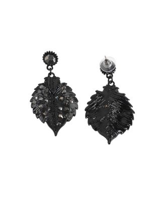 Embellished Leaf Drop Earrings