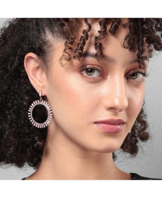 Circular Crystal Drop Earrings
