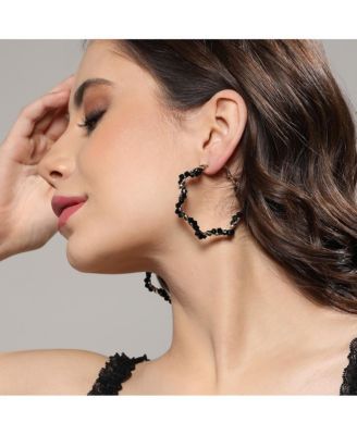 Beaded Twist Hoop Earrrings