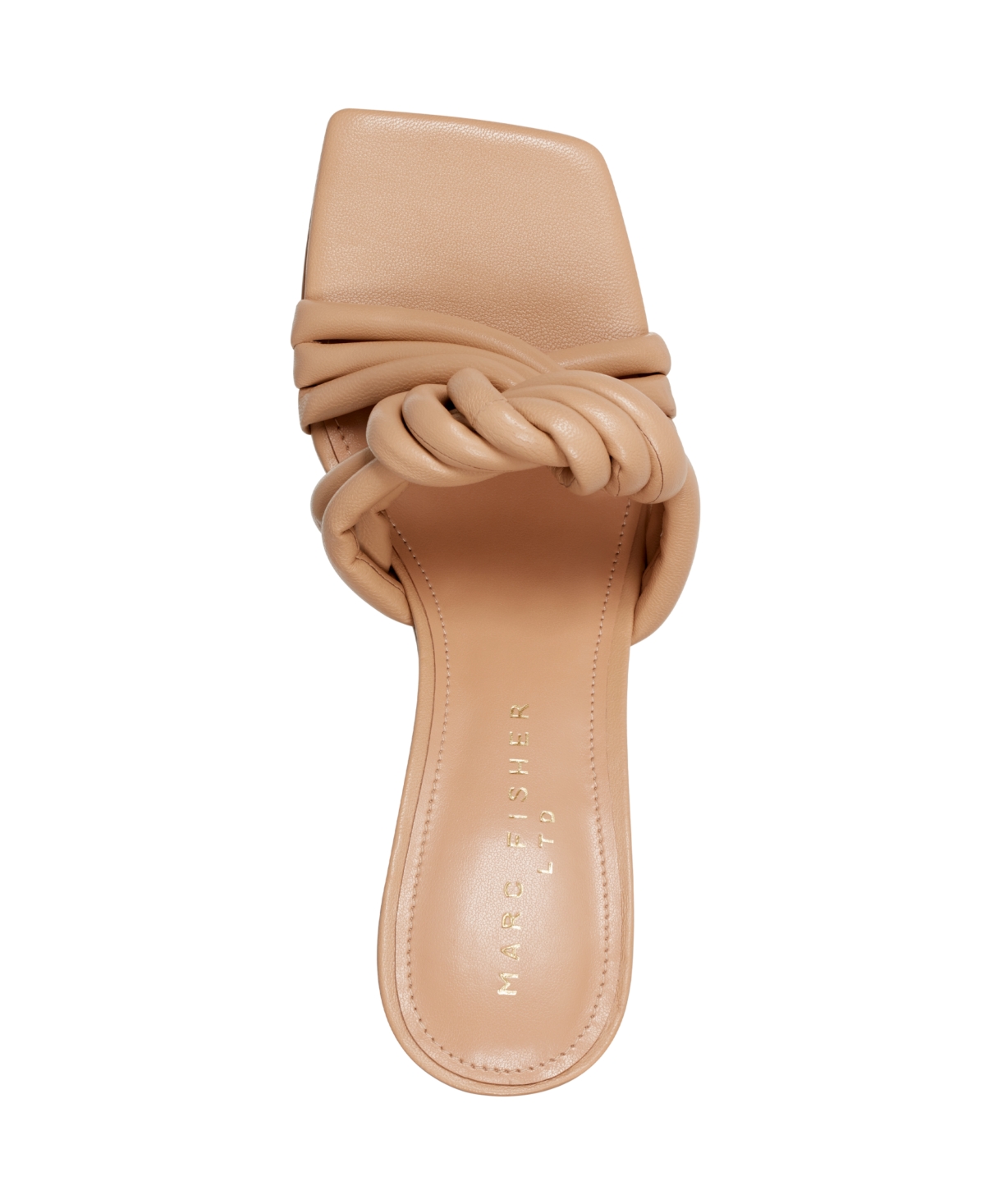 Shop Marc Fisher Ltd Women's Dru Slip-on Dress Sandals In Medium Natural Leather