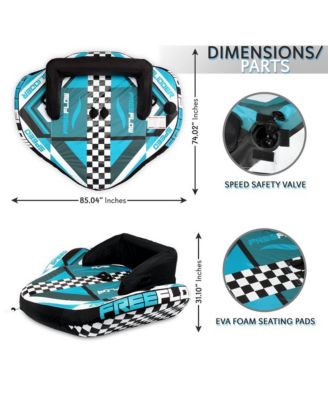 Inflatable Towable Tube With Front Tow Point & Stabilizer Walls - 2-Person Capacity