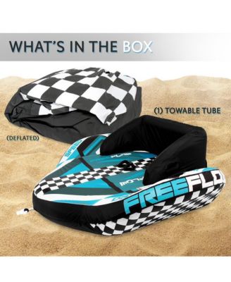Inflatable Towable Tube With Front Tow Point & Stabilizer Walls - 2-Person Capacity