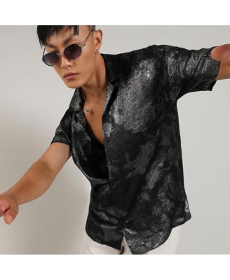Men's Midnight Black & Chalice Silver Metallic Ombre Shirt