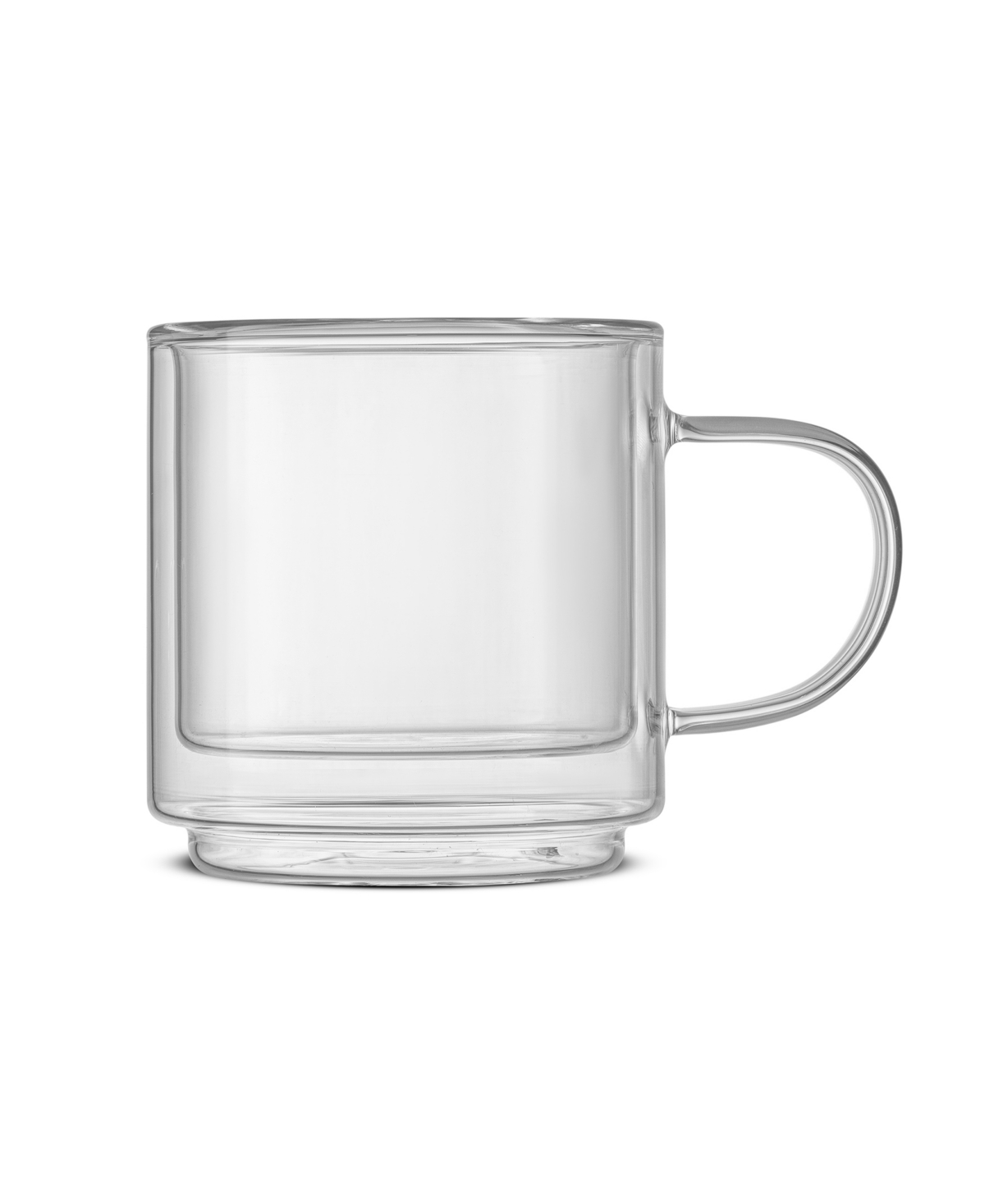 JoyJolt Haven Stackable Double Wall Glass Mugs, Set of 2
