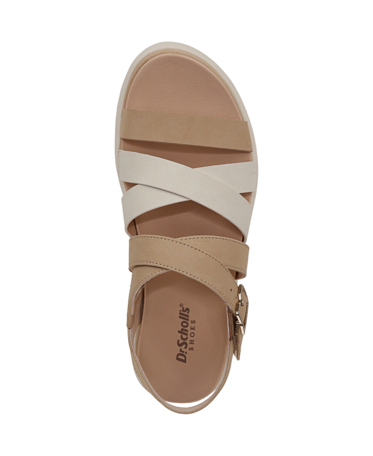 Shop Dr. Scholl's Women's Nice Day Max Sun Strappy Platform Sandals In Light Sand Faux Leather