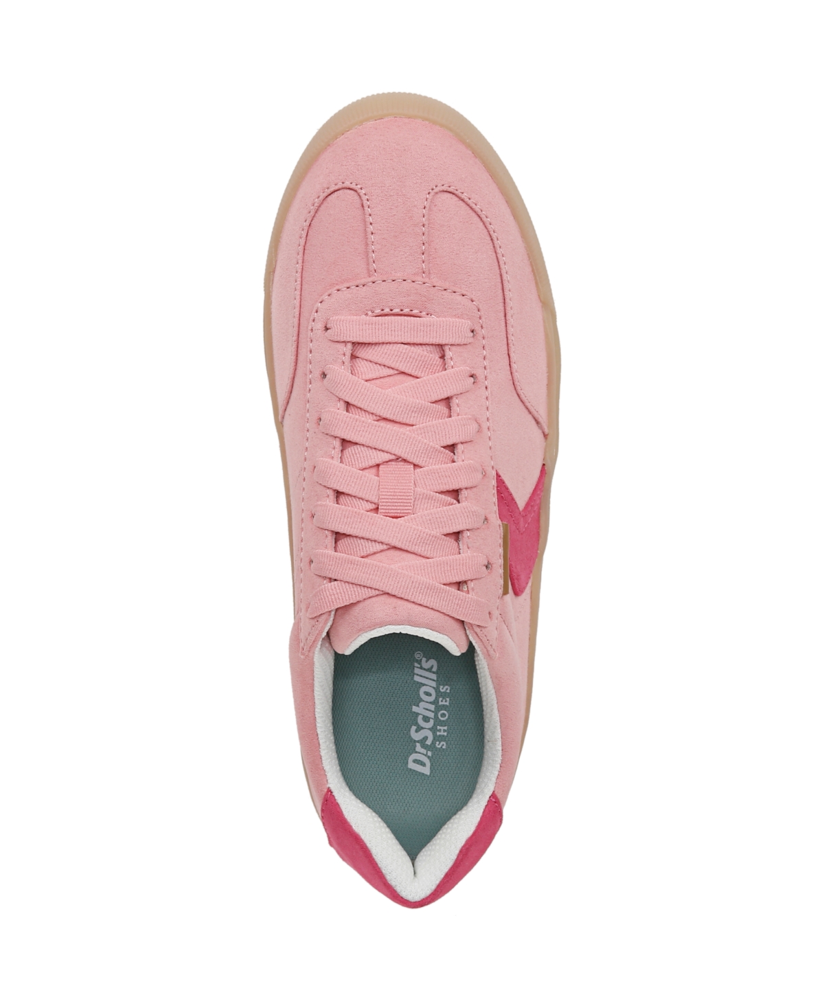 Shop Dr. Scholl's Women's Time Off Win Lace Up Platform Sneakers In Pink Lemonade Microfiber