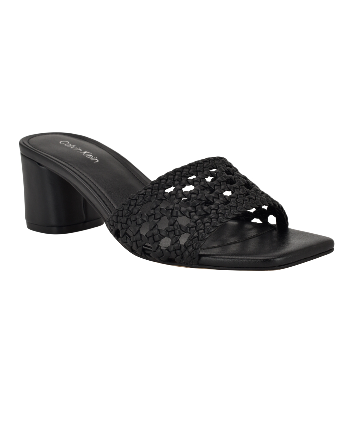 Calvin Klein Women's Brianny Woven Slip-on Sandals In Black