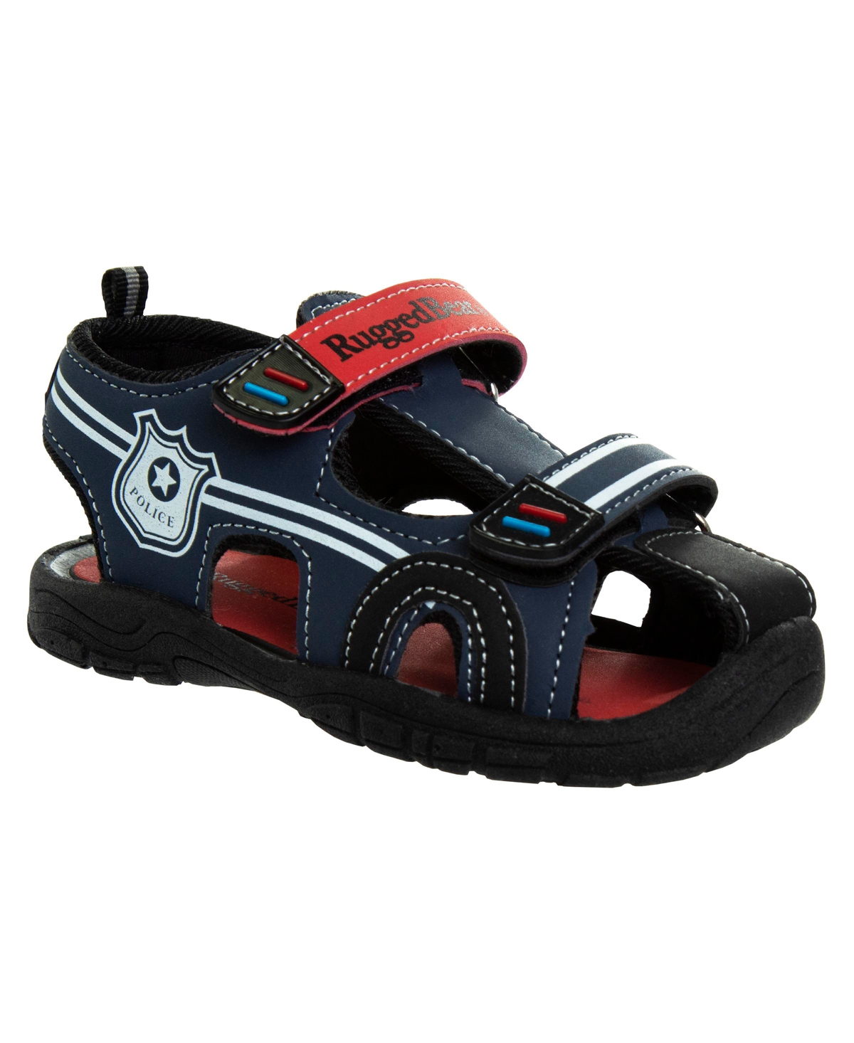 Rugged Bear Toddler Boys Police Themed Sport Sandals In Navy,red