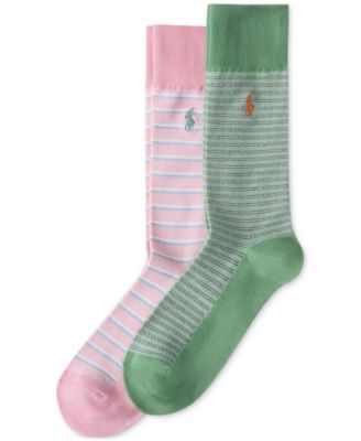 Polo Ralph Lauren - Men's 2-Pk. Oxford Stripe Slack Socks