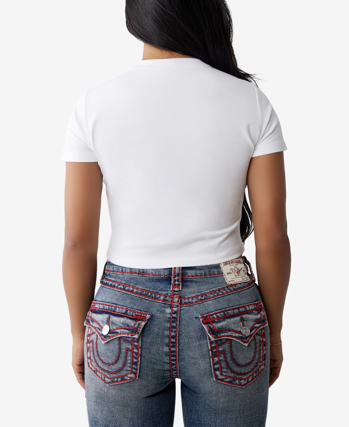TRUE RELIGION WOMEN'S BUDDHA BABY SHORT SLEEVE T-SHIRT 