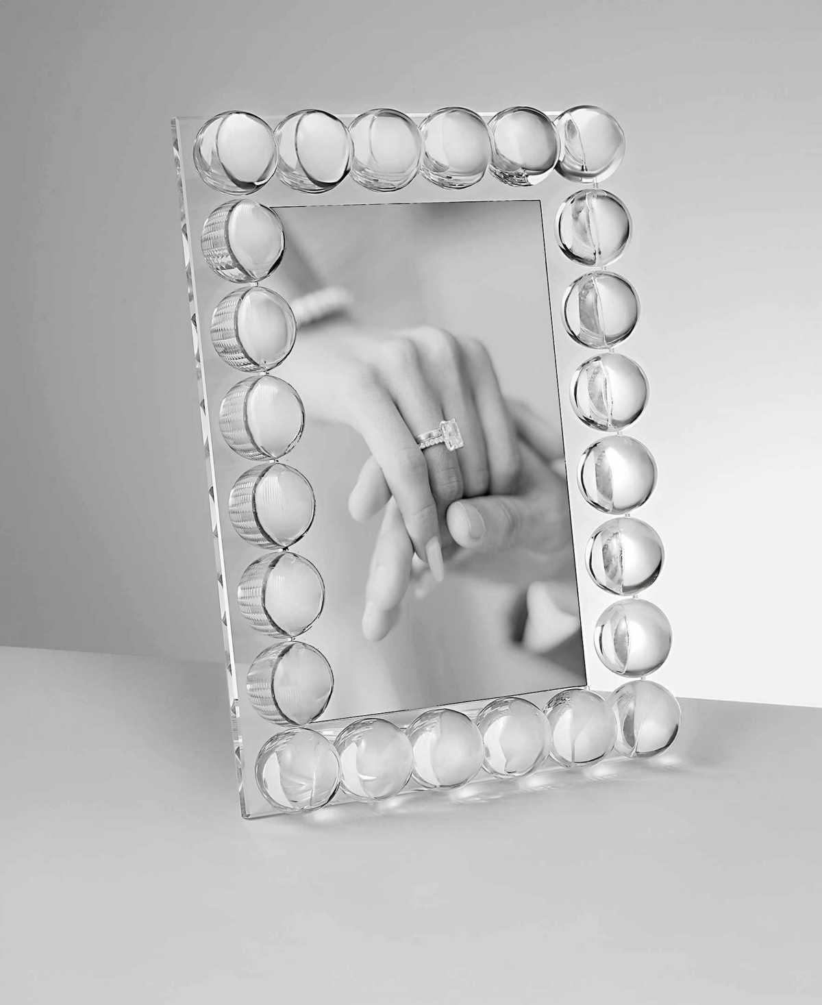 Philip Whitney Ginger Crystal Bubble Picture Frame, 5" X 7" In Clear