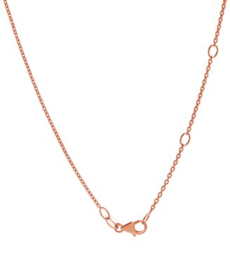 Brown & White Diamond Vertical Drop Pendant Necklace (1/2 ct. t.w.) in 14k Rose Gold, 16" + 2" extender