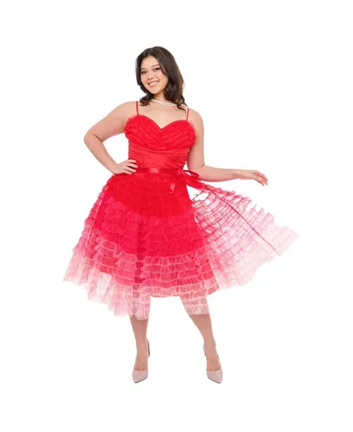 plus size tulle sweetheart cupcake swing dress