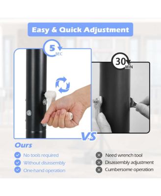 7.4-10 FT Basketball Hoop Outdoor System with 44 Inch Shatterproof PC Backboard