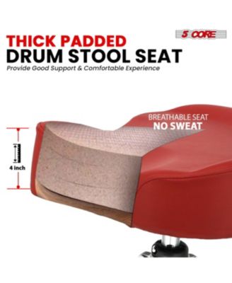 Drum Throne with Backrest Thick Padded Adjustable Guitar Stool Motorcycle Style Saddle Music Chair Seat for Adult Drummers