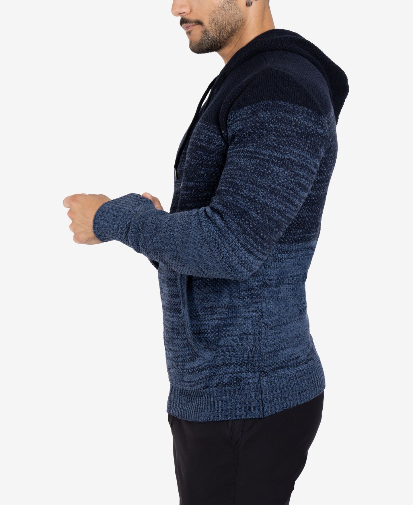 Мужской свитер X-Ray Big & Tall Color Blocked Hooded, цвет: Синий — фото 8