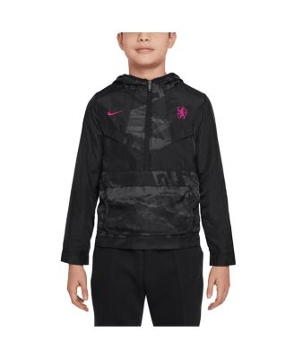 Nike - Big Boys and Girls Black Chelsea Amplify Windrunner Anorak Half-Zip Hoodie Jacket