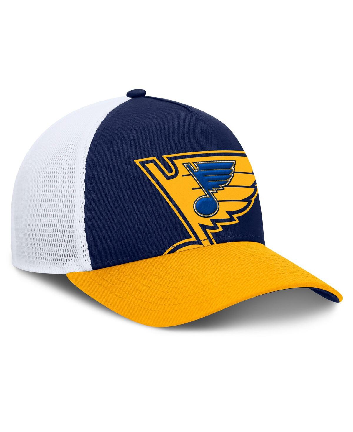 Fanatics Men's Blue/gold St. Louis Blues Authentic Pro A-frame Rink Adjustable Hat In Blue,gold