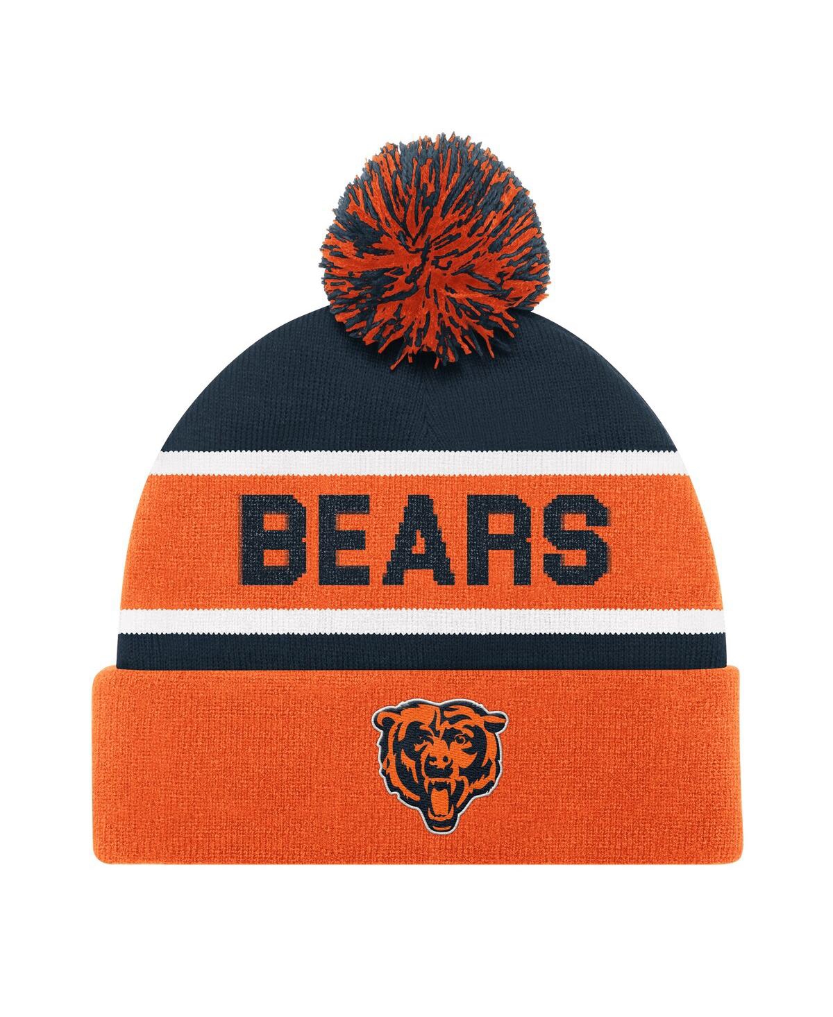 Men's and Women's Orange Chicago Bears Cuffed Knit Hat with Pom - Orange