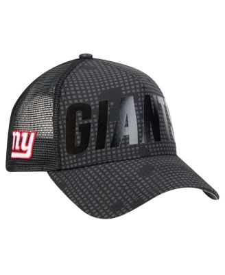 New Era - Men's Black New York Giants Midnight Ink Tonal Text A-Frame Trucker 9FORTY Adjustable Hat