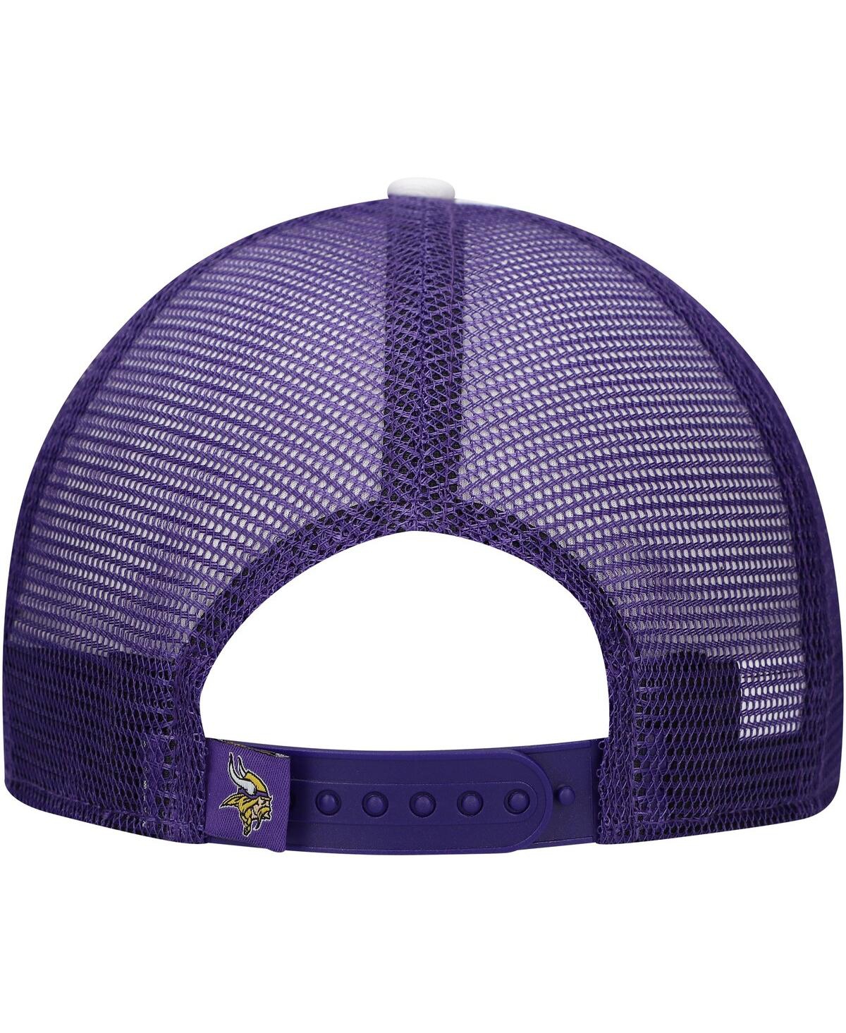 New Era Big Boys And Girls Purple Minnesota Vikings Sport Night Color Block 9forty A-frame Trucker Adjustabl In Purple