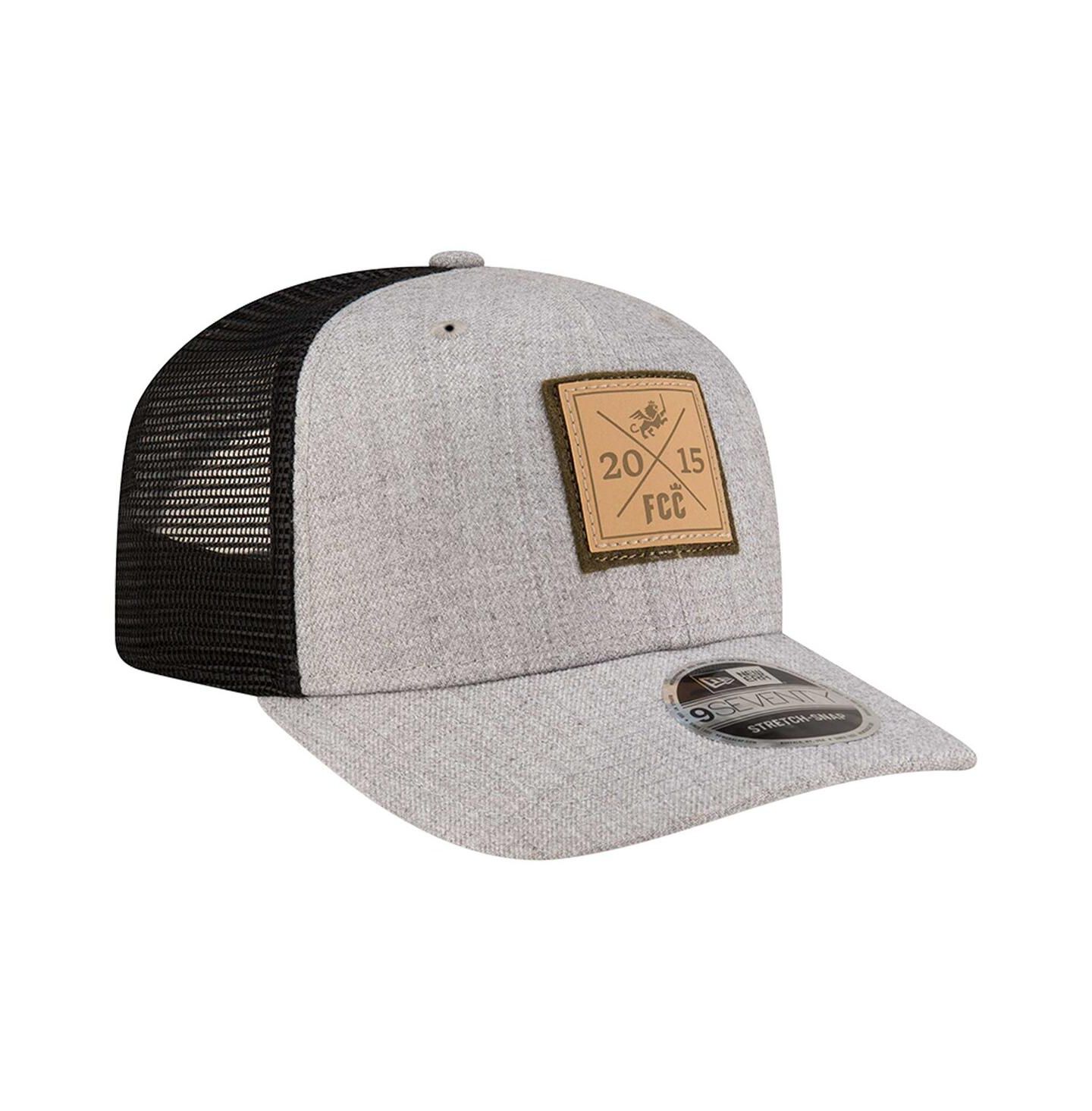 Мужская кепка New Era Heather Gray FC Cincinnati 9SEVENTY Coolera Stretch-Snap Adjustable Hat — фото 3