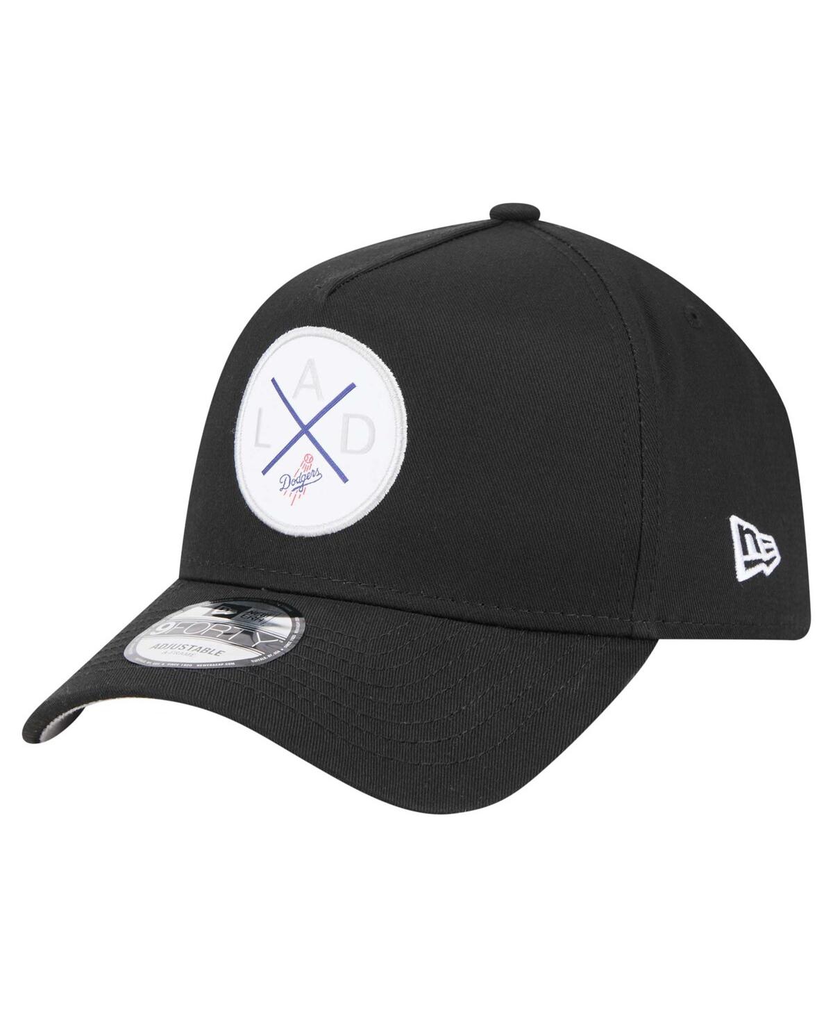NEW ERA MEN'S BLACK LOS ANGELES DODGERS 9FORTY A-FRAME ADJUSTABLE HAT 