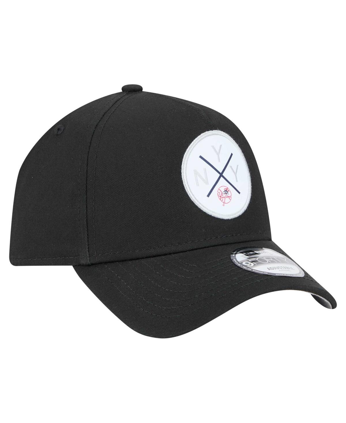 New Era Men's Black New York Yankees 9forty A-frame Adjustable Hat In Black