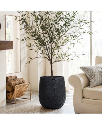 Black Beehive Round 19.7-Inch Tall Planter