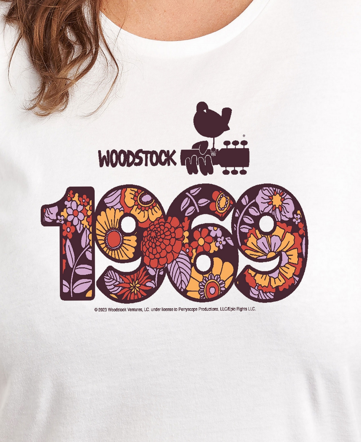 HYBRID APPAREL PLUS SIZE WOODSTOCK 1969 GRAPHIC PULLOVER T-SHIRT
