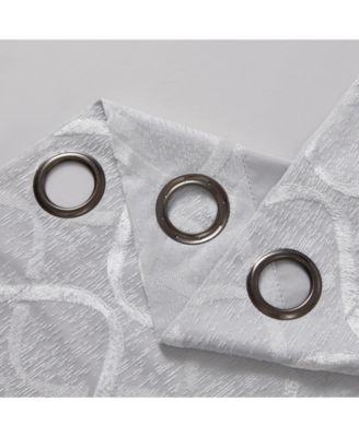 Versailles Lattice Flocked 100% Complete Blackout Thermal Insulated Window Curtain Grommet Panels, Energy Savings & Soundproof, For Living Room & Bedroom - Set of 2