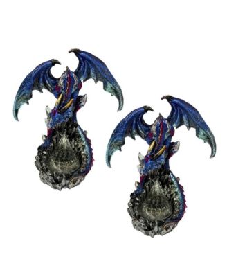FC Design "2-PC Set" 7.5"H LED Purple Dragon with Faux Crystal Figurine ...