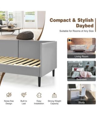 Twin Size Daybed Frame with Sturdy Wooden Slat Support